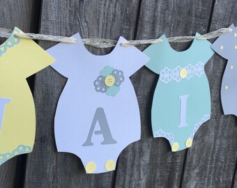 Shabby Chic bebé ducha Banner Banner de ducha muchacha bebé, bebé niña guardería bandera, bandera mono, género revelan la bandera,