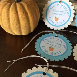 Cinderella Favor Tags, Pumpkin Favor tags, Thank You tags, Party Favor Tags image 1