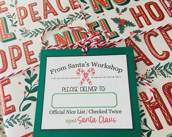 Santa Christmas Gift Tags, Personalized Christmas Gift Tags, North Pole Gift Tag from Santa