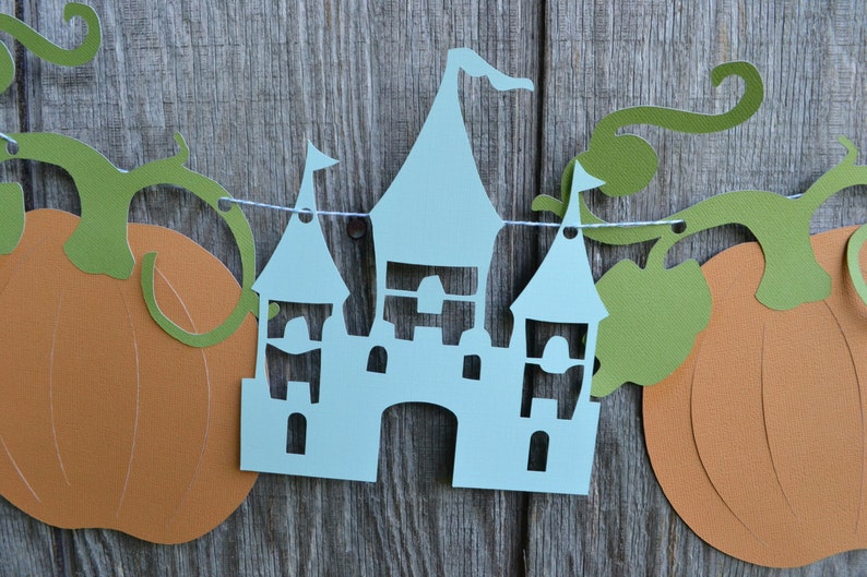 Princess Party Decorations, Cinderella Inspired Banner, Pumpkin Banner, Castle Banner image 2