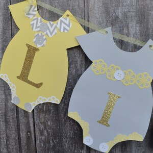 Gold Baby Shower Banner, Yellow and Gray Baby Shower Banner, Baby Shower Banner, Gender reveal banner