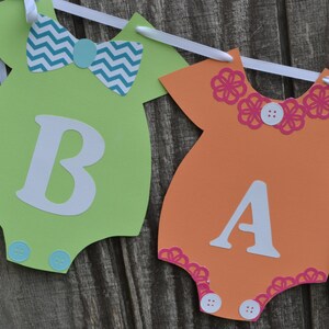 Gender Neutral Baby Shower Banner,  Bright Colors Baby Shower Banner, Baby Shower Banner, Onesie Banner, Gender Reveal Banner