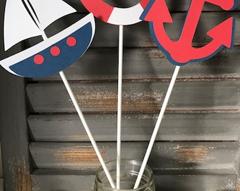 Centro de mesa náutica, Baby Shower náutico, Fiesta temática náutica, Centro de mesa de fiesta náutica de cumpleaños