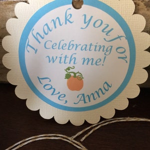Cinderella Favor Tags, Pumpkin Favor tags, Thank You tags, Party Favor Tags image 4