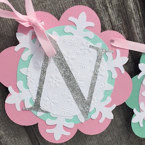 Girl Winter Baby Shower, Winter Onederland Banner, Pink and Silver Shower Banner, Snowflake Banner, Snowflake Baby Shower, Winter Wonderland