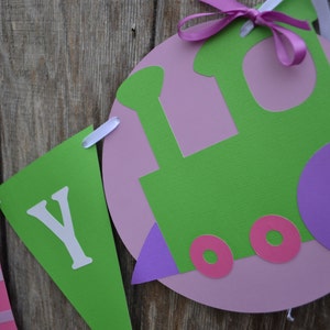 Train Birthday Banner, Girl Train Banner