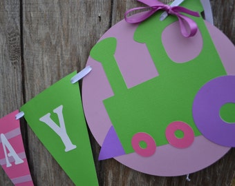 Tren de cumpleaños Banner, Banner de tren niña