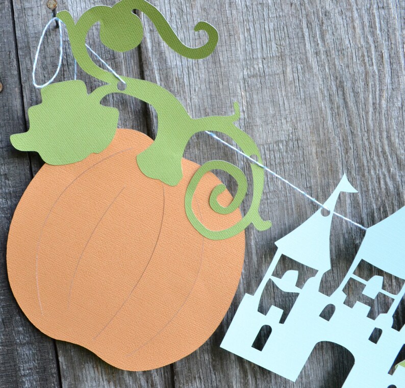 Princess Party Decorations, Cinderella Inspired Banner, Pumpkin Banner, Castle Banner image 3