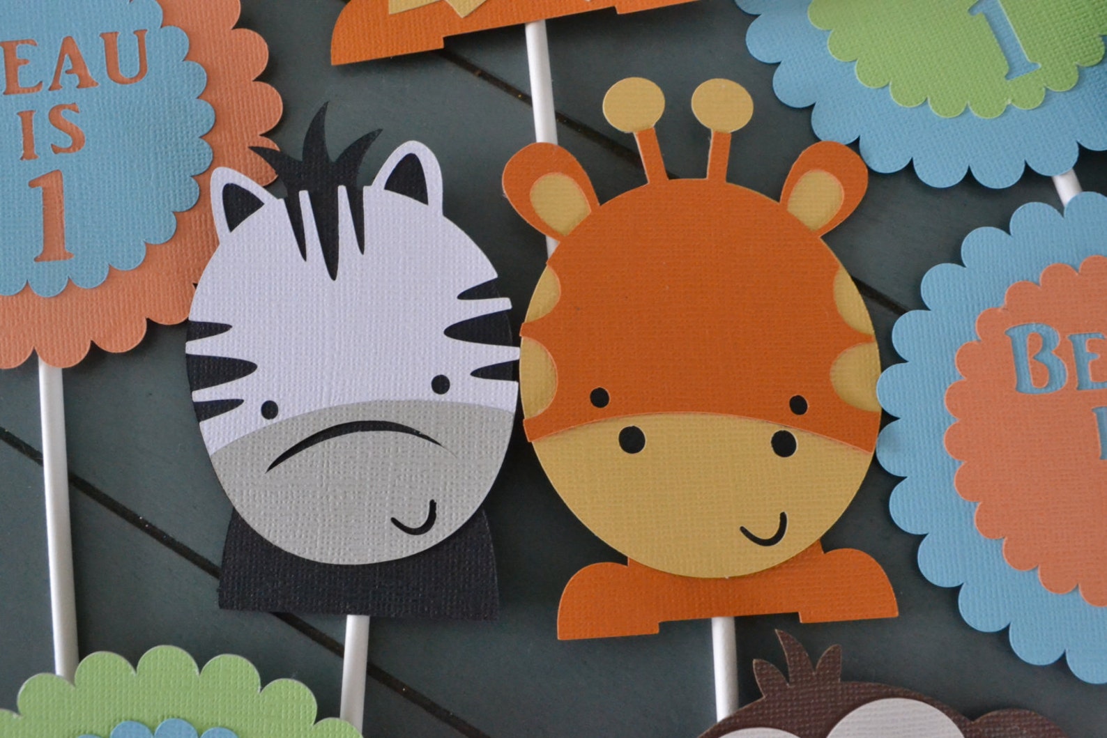 Jungle Animal Cupcake Toppers Etsy