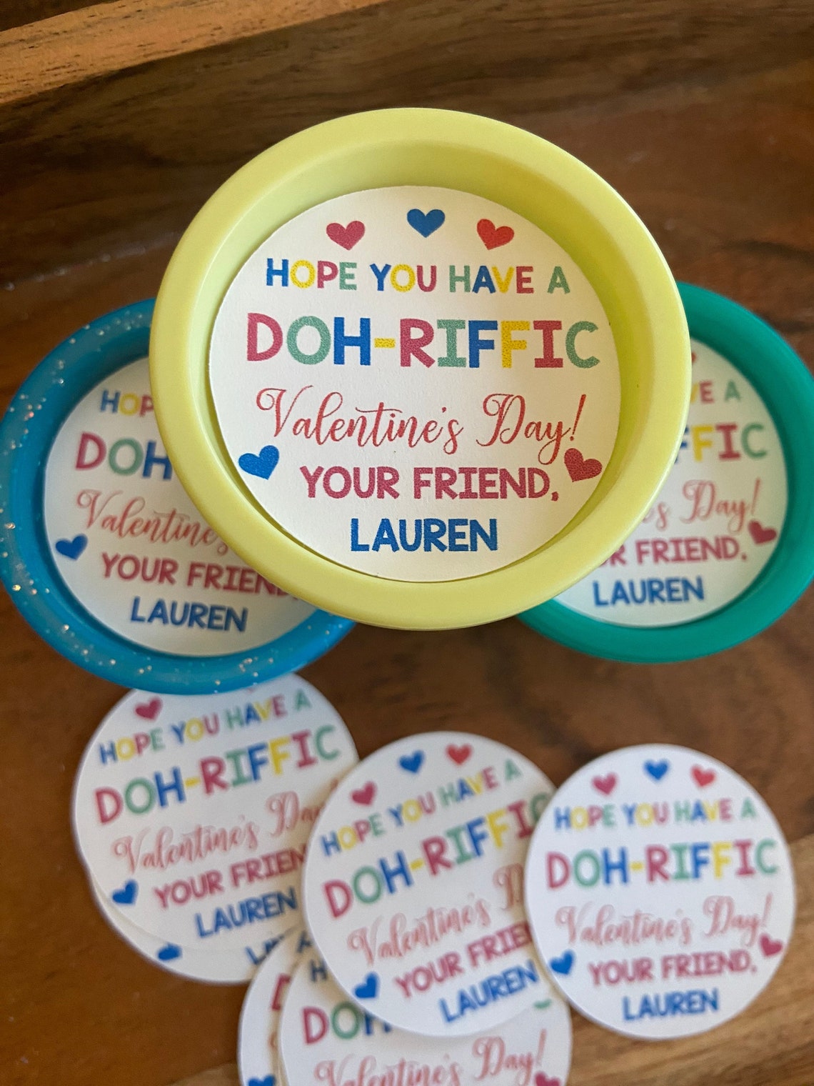 Valentine’s Day Sticker Tags, Kid’s School Valentine’s Day Play Doh ...