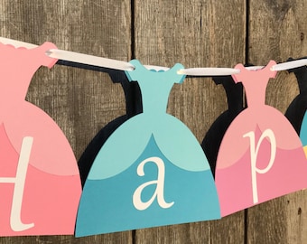 Estandarte de cumpleaños de la princesa, bandera del vestido de la princesa