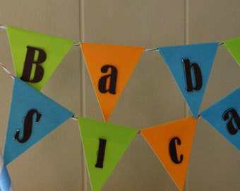 Orange, Blue and Green Mini Cake Banner