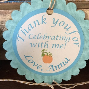 Cinderella Favor Tags, Pumpkin Favor tags, Thank You tags, Party Favor Tags image 3