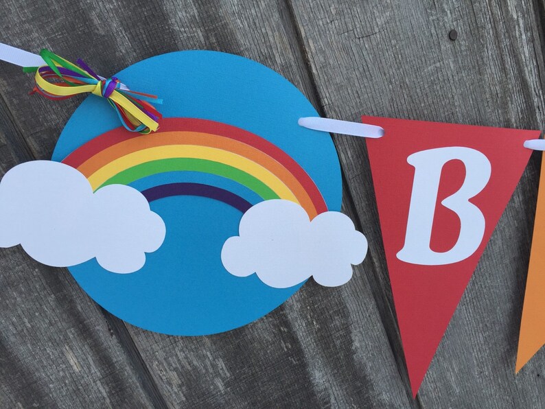Rainbow Birthday Party Banner Rainbow Banner Rainbow Baby Etsy