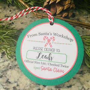 Santa Christmas Gift Tags, Personalized Christmas Gift Tags, North Pole Gift Tag from Santa