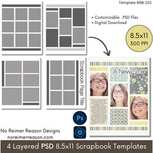 Scrapbook Page Templates Scrapbook Pages Layouts scrapbook layouts scrapbook pages premade scrapbook template 8.5x11 scrapbook templates PSD