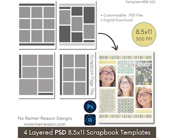 Scrapbook Page Templates Scrapbook Pages Layouts scrapbook layouts scrapbook pages premade scrapbook template 8.5x11 scrapbook templates PSD