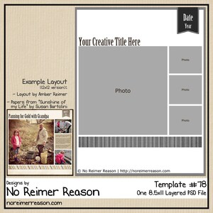 8.5x11 digitale scrapbooking sjabloon voor scrapbook layout #78