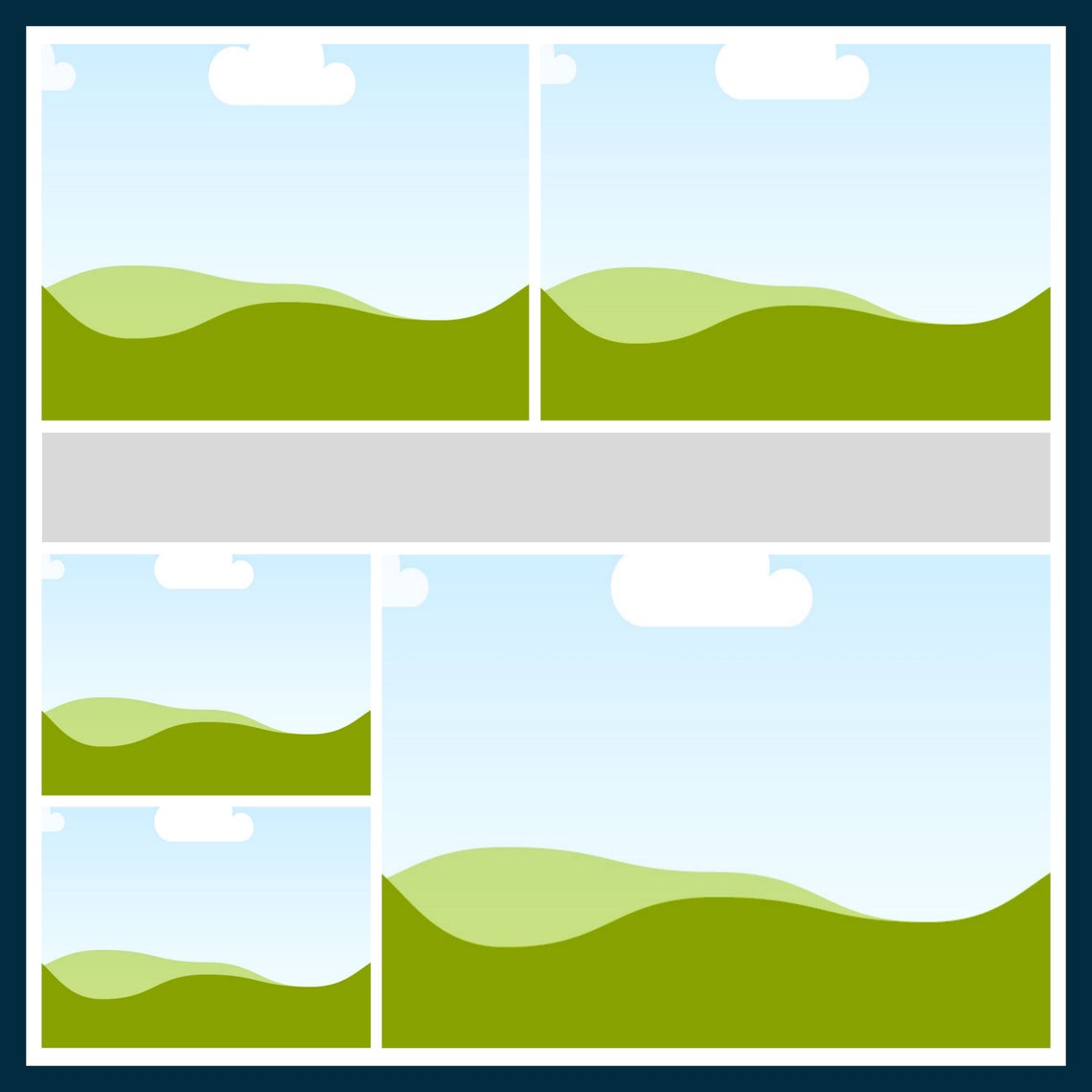 12x12 CANVA Scrapbook Templates, Scrapbook Layout Template, Digital