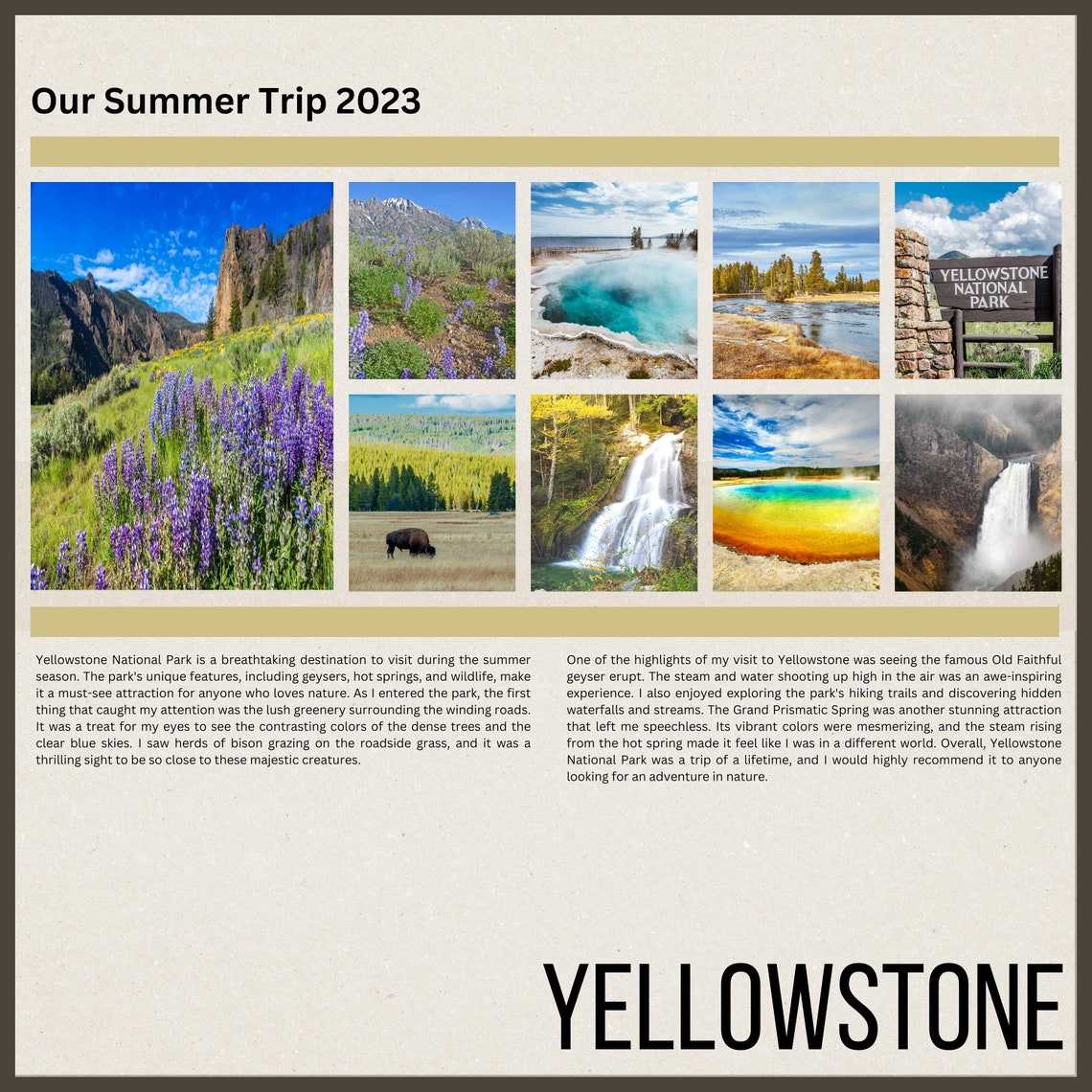 CANVA Template, 12x12 Scrapbook Layout, Photo Collage Page, Easy Scrapbooking With Premade