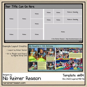 422-DP 24x12 Digital Scrapbook Double Page Template