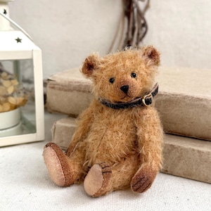 LIAM OOAK Oso de peluche miniatura de 4 pulgadas