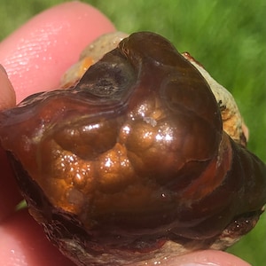 Raw Deer Creek Fire Agate Unpolished Crystal Specimen Mineral Display Piece