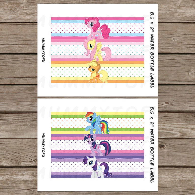 My Little Pony Birthday Party Water Bottle Labels DIY Party | Etsy