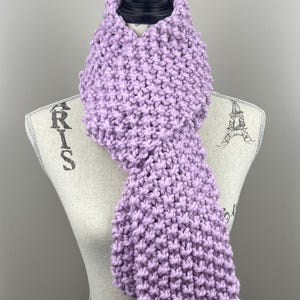 【SATIIIZ】Bellan Stripe Knit Muffler Striped Knit Scarf -- Light Blue/Blue Stripe
