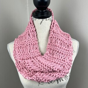 Loop Schal, Grobstrick Schal, rosa Strickschal