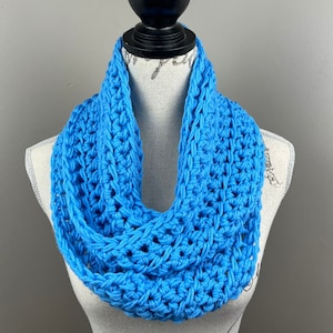 Blue Infinity Scarf, Crochet Scarf, Infinity Scarves