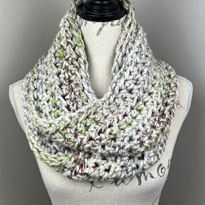 Crochet Scarf, multicolor handmade infinity scarf