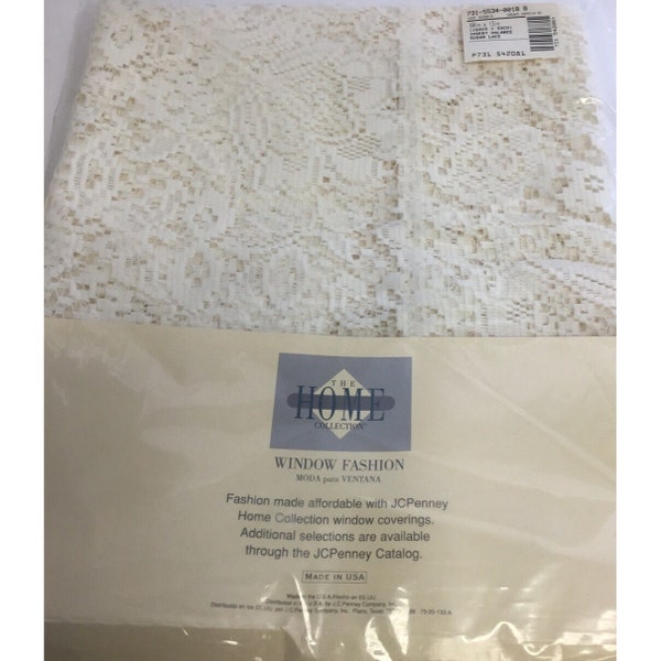 NEW Vintage JCPenney Susan Lace Valance Cottage Core 60"x13" Creamy Vanilla USA