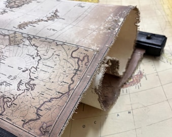 Pirate World Map Canvas: Gothic Skull Decoration, Custom Size