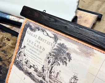 UK old map 1794, Great Britain and England with Ireland on canvas