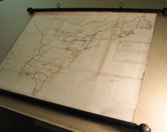 Map of the North American colonies and disposition of Revolutionary War forces, 1765, Canvas & vintage wood