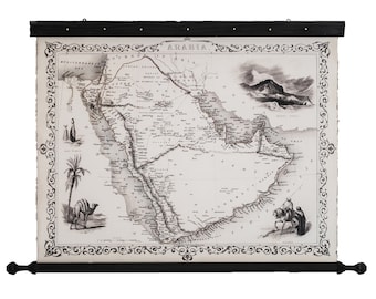 Islamic wall decor, old map of Arabia and Arabian peninsula