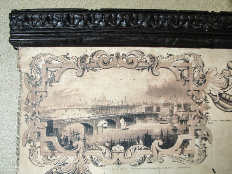 Large Antique World Map Canvas, Victorian Style Wall Art, Vintage Decor, 96 x 57 Inches image 8