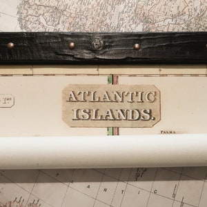 Schöne Vintage Karte von den Atlantik-Inseln oder der Kanarische Inseln-Kunst oder Portugal-Wanddekoration