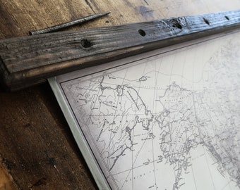 Gray World map 2025. Quality gift for bosses. Modern gray wall art on canvas with beautiful silver satin edges.
