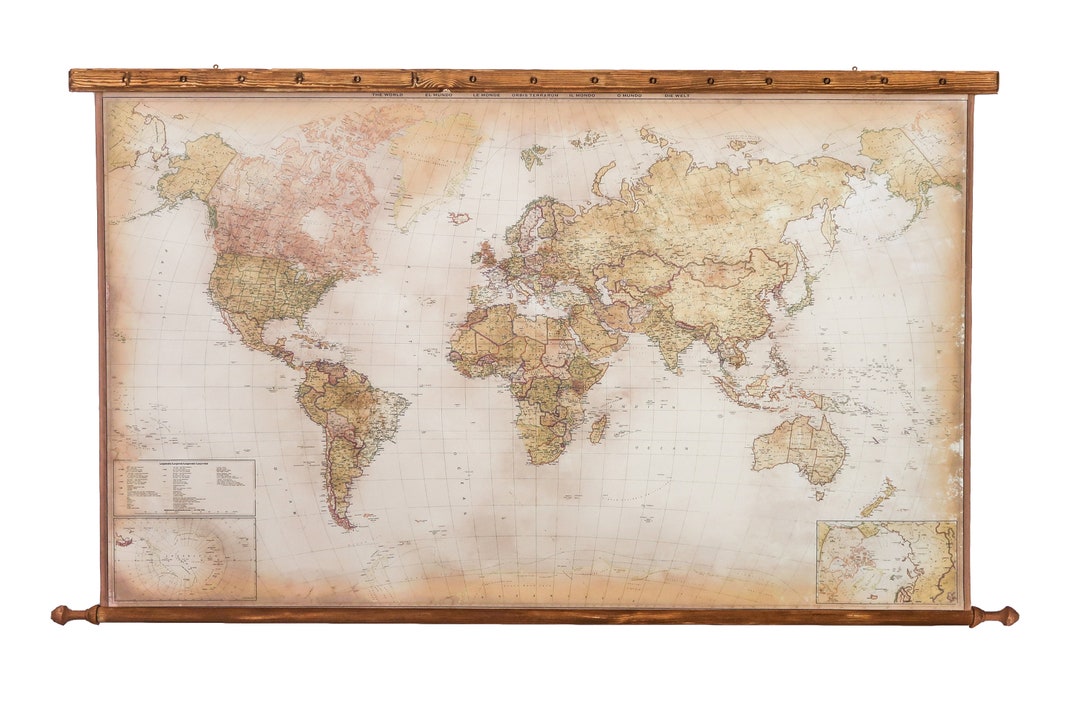 Goldish World Map of Today, Splendid and Educational Wall Decoration ...