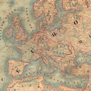 Large Antique World Map Canvas, Victorian Style Wall Art, Vintage Decor, 96 x 57 Inches image 15