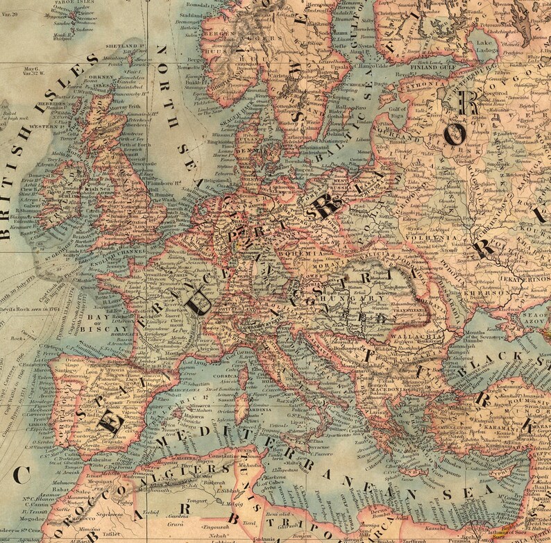 Large Antique World Map Canvas, Victorian Style Wall Art, Vintage Decor, 96 x 57 Inches image 15