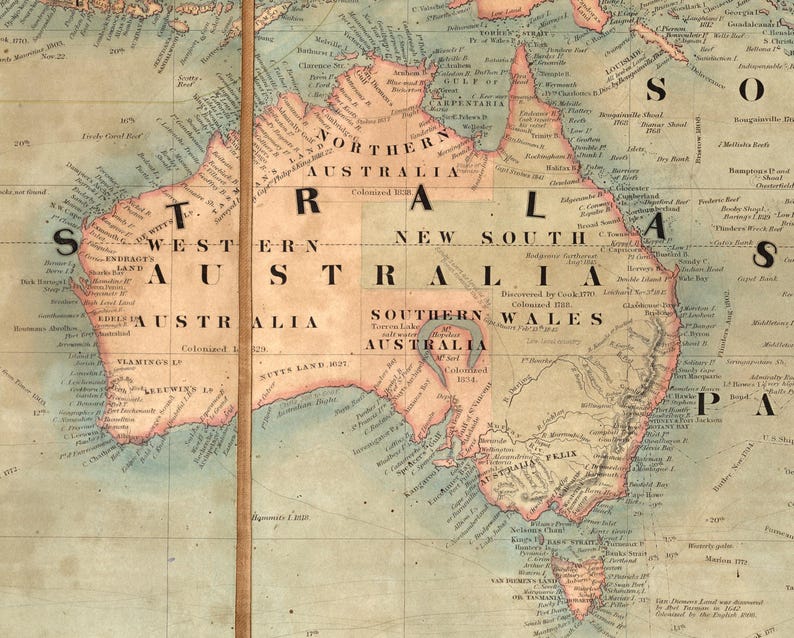 Large Antique World Map Canvas, Victorian Style Wall Art, Vintage Decor, 96 x 57 Inches image 13