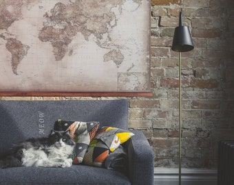 Classy, fine cherry modern map, 62"x39", Map of the world, Ancient cherry wood, Fine wood decor, Hotel decor, Decoration, Hardwood furniture