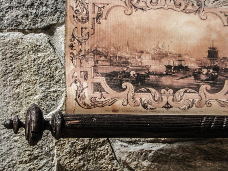 Large Antique World Map Canvas, Victorian Style Wall Art, Vintage Decor, 96 x 57 Inches image 10