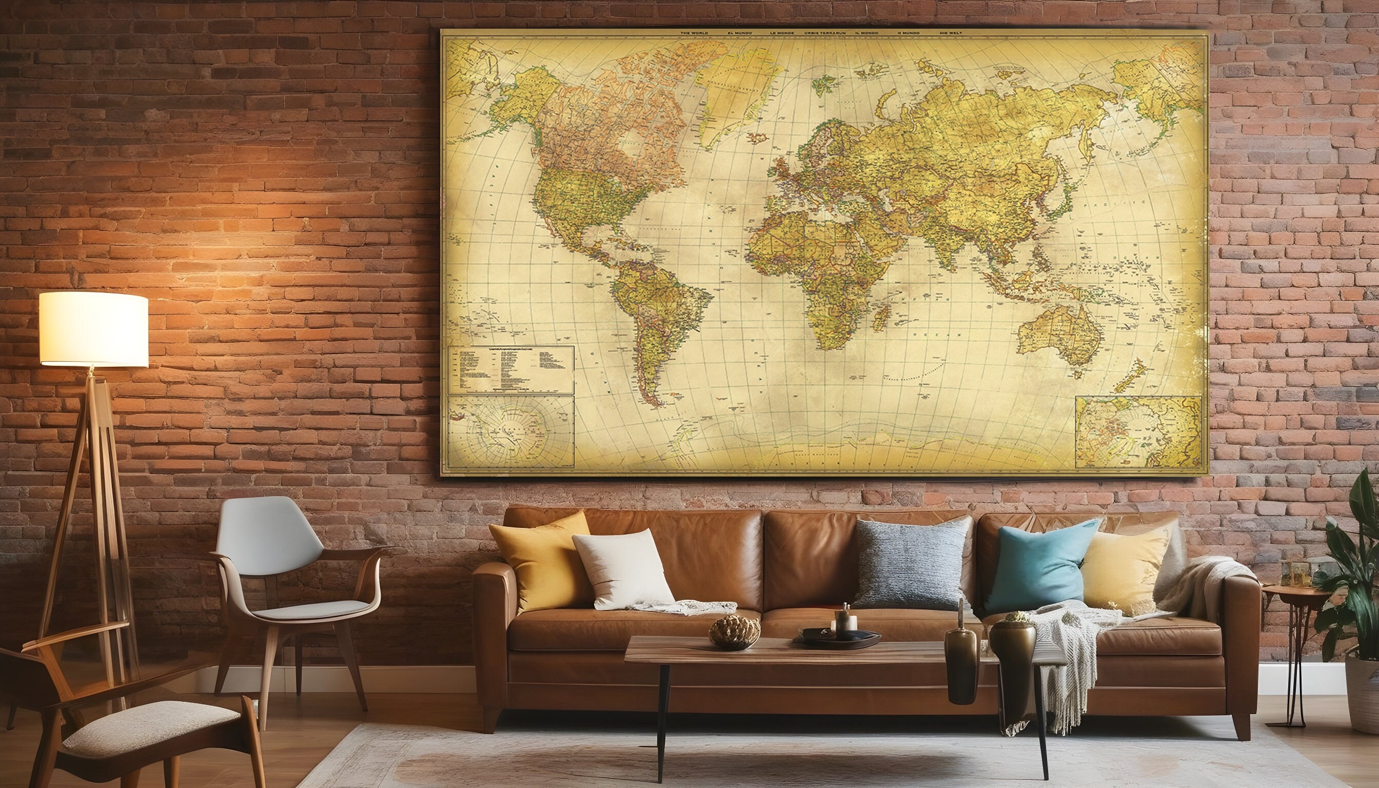 Birthday Gift Idea, Blue World Map as 3d Wall Panels, Hanging Wood Map With  Ambient Light and Changing Colors. Cheap Home Decor 