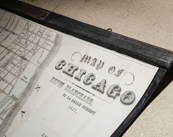 Old plan of Chicago, Illinois, showing Lake Michigan, Very nice birthday gift
