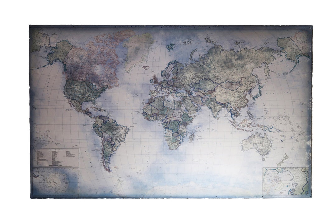 Blue World Map, English Labeled Modern World 2025, Best