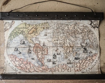 Gift world map for kids, kids room idea, nursery room decor or outdoor person gift.